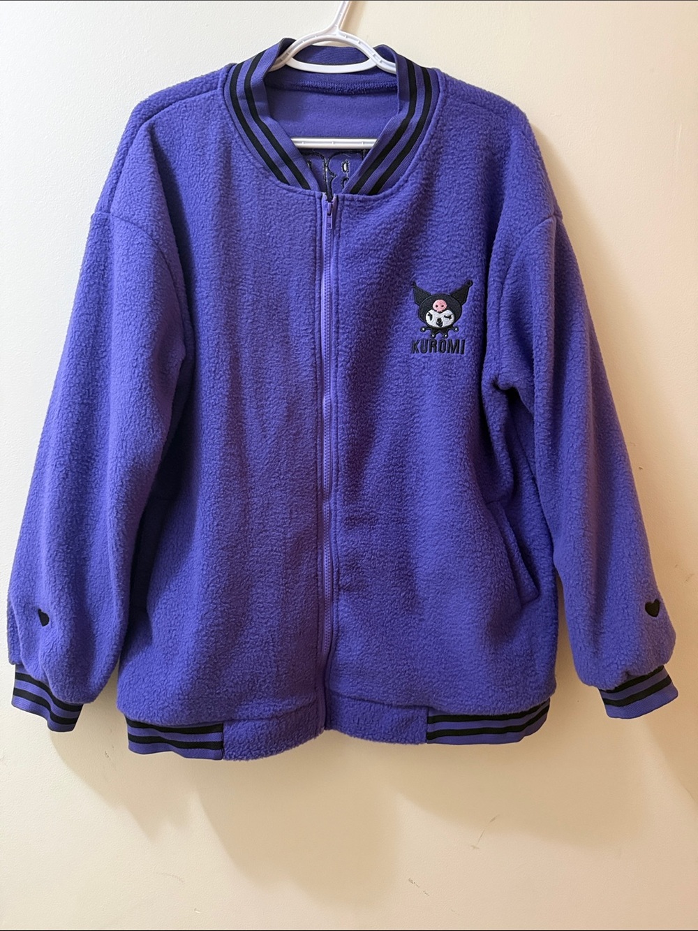 Purple fuzzy kuromi jacket XL